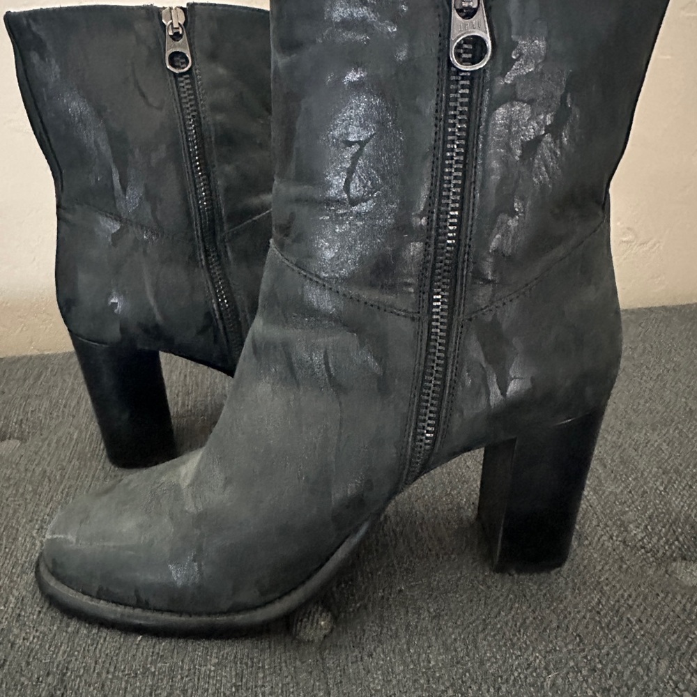 Italian Handmade Vero Cuoio Black Leather Booties